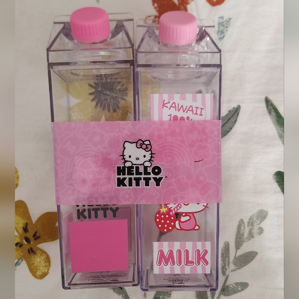 NWT Hello Kitty Milk Carton Water Bottles
